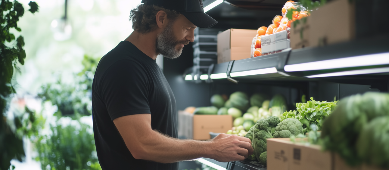 U7353792727 Photorealistic image man in a grocery store selecti 0bbae275 2430 447a 8c39 1bc41fcc7b45